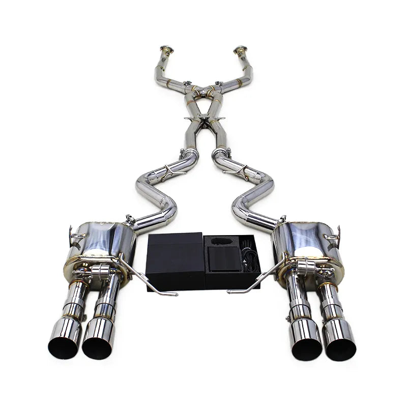 High-Performance Stainless Steel Catback Exhaust System for BMW M3 E90/E92/E93 4.0L (2008–2013) – Muffler with Vacuum Valve & X-Pipe